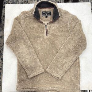 True Grit Tan Zip Up Sweater Plush Comfort